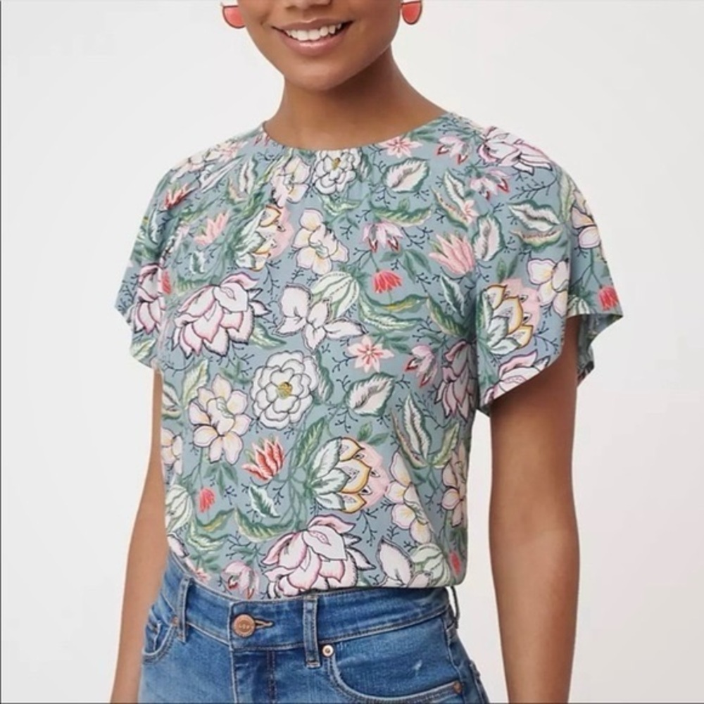 Loft Floral Button Back Blouse - image 1